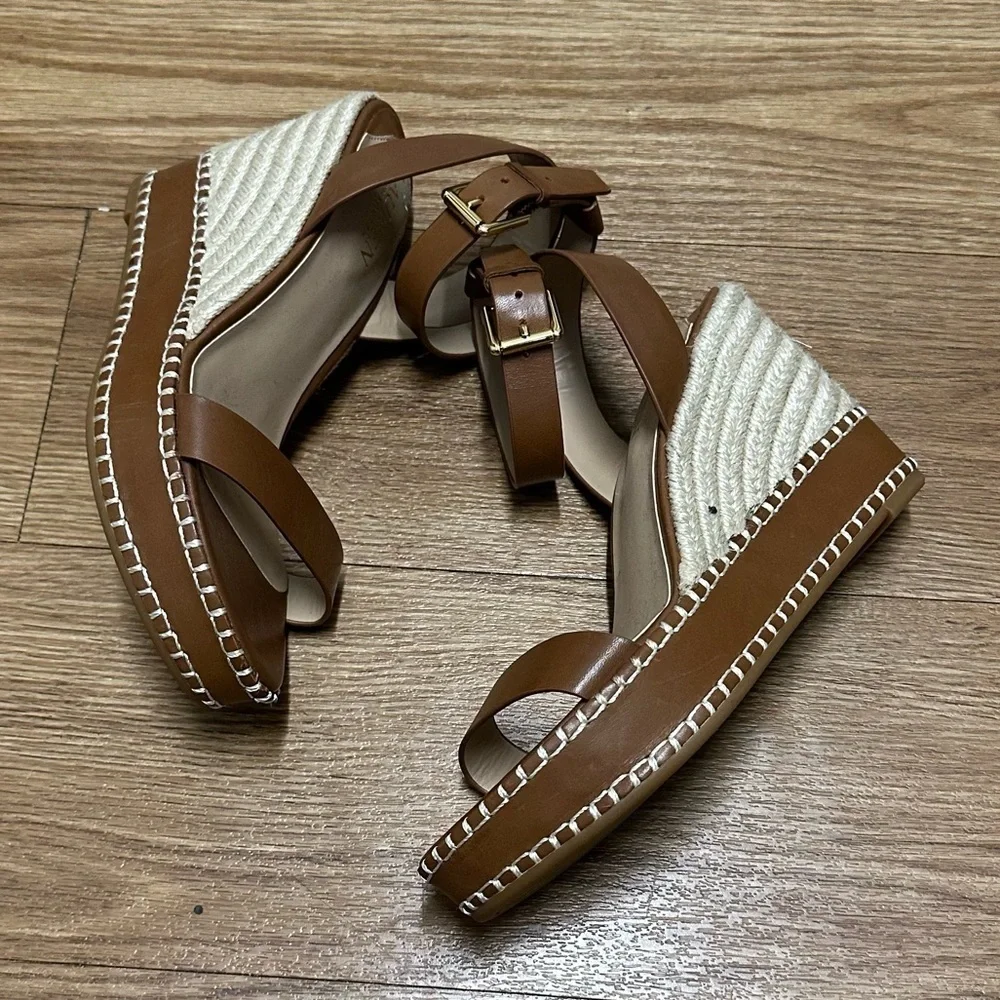 LAUREN RALPH LAUREN Wedge Platform Open Toes Sandals Espadrilles